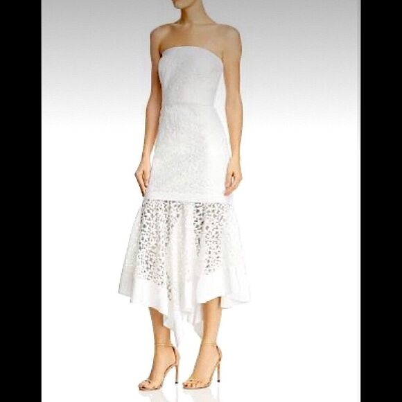 MILLY white lace strapless dress. NWT - Picture 5 of 14